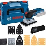 Bosch Professional Akku-Schwingschleifer GSS 18V-13 Professional solo blau/schwarz, ohne Akku und Ladegerät, in L-BOXX, 3 Schleifplatten