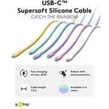 goobay USB 2.0 Silikonkabel weiß, USB-C Stecker > USB-C Stecker weiß, 1,5 Meter, PD 60 Watt
