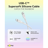 goobay USB 2.0 Silikonkabel weiß, USB-C Stecker > USB-C Stecker weiß, 1,5 Meter, PD 60 Watt