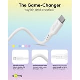 goobay USB 2.0 Silikonkabel weiß, USB-C Stecker > USB-C Stecker weiß, 1,5 Meter, PD 60 Watt