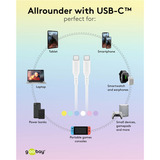 goobay USB 2.0 Silikonkabel weiß, USB-C Stecker > USB-C Stecker weiß, 1,5 Meter, PD 60 Watt