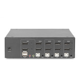 Digitus KVM-Switch DisplayPort 4x 1  schwarz, Dual Display