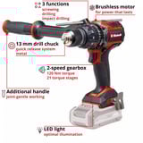 EINHELL Professional Akku-Schlagbohrschrauber TP-CD 18/120 Li-i BL - Solo, 18Volt schwarz/rot, ohne Akku und Ladegerät