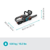GARDENA Akku-Kettensäge PowerSaw 250/18V P4A solo grau/türkis, ohne Akku und Ladegerät, POWER FOR ALL ALLIANCE