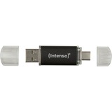 Intenso Twist Line 64 GB, USB-Stick anthrazit/transparent, USB-A 3.2 Gen 1, USB-C 3.2 Gen 1