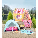 ZAPF Creation BABY born® Weekend Camping Set, Puppenzubehör Zelt, Schlafsack, Lagerfeuer, Marshmallow-Stick und Limoflasche