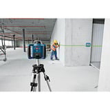 Bosch Rotationslaser GRL 300 HVG Professional, mit Halterung blau/schwarz, grüne Laserlinie, mit Laser-Empfänger LR 1, VARTA Ladegerät + Akkus, in L-BOXX