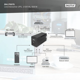 Digitus Line-Interaktive USV, 1500 VA/900 Watt schwarz
