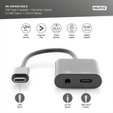 Digitus USB-C Adapter auf USB-C + 3,5mm Klinke schwarz