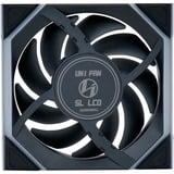 Lian Li UNI FAN SL120 LCD Wireless Reverse 3er-Pack inkl. Controller, Gehäuselüfter schwarz, 124.5 mm