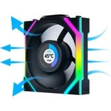 Lian Li UNI FAN SL120 LCD Wireless Reverse 3er-Pack inkl. Controller, Gehäuselüfter schwarz, 124.5 mm