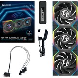 Lian Li UNI FAN SL120 LCD Wireless Reverse 3er-Pack inkl. Controller, Gehäuselüfter schwarz, 124.5 mm