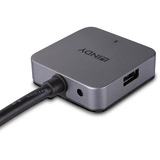 Lindy 4 Port USB 3.0 Hub, USB-Hub grau/schwarz, 5m