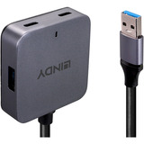 Lindy 4 Port USB 3.0 Hub, USB-Hub grau/schwarz, 5m