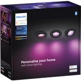 Philips Hue White & Color Ambiance Centura Einbauspot 3er-Pack, LED-Leuchte schwarz, rund