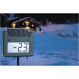 TFA Digitales Gartenthermometer mit Solarbeleuchtung AVENUE silber