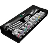 Wera 8100 SC 11 Zyklop Metal-Knarrensatz, zöllig, 1/2", Werkzeug-Set schwarz/grün, 28-teilig, Vollmetall-Umschaltknarre