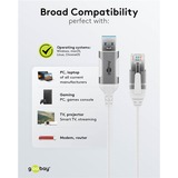 goobay Ethernet-Adapterkabel USB-A 3.2 Gen1 > RJ-45, Slim weiß, 1 Meter