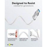 goobay Ethernet-Adapterkabel USB-A 3.2 Gen1 > RJ-45, Slim weiß, 1 Meter