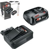 Bosch Heimwerken & Garten Akku Starter-Set 18V 1x 2,5Ah + Schnellladegerät AL 18V-44 schwarz, Li-Ionen Akku 2,5Ah, POWER FOR ALL ALLIANCE