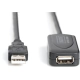 Digitus Aktives USB 2.0 Verlängerungskabel, 20 Meter schwarz, Repeater Kabel