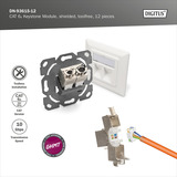 Digitus CAT 6A Keystone Modul geschirmt werkzeugfrei 12 Stk., Keystone-Modul 