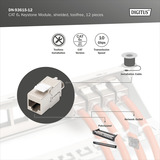 Digitus CAT 6A Keystone Modul geschirmt werkzeugfrei 12 Stk., Keystone-Modul 