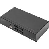 Digitus KVM Switch DispalyPort 4x1, KVM-Switch schwarz