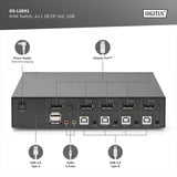 Digitus KVM Switch DispalyPort 4x1, KVM-Switch schwarz