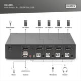 Digitus KVM Switch DispalyPort 4x1, KVM-Switch schwarz