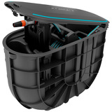 GARDENA Undercover Schlauchbox RollUp M, 20 Meter, Schlauchtrommel schwarz/türkis