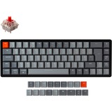 Keychron K6, Gaming-Tastatur schwarz/grau, DE-Layout, Gateron Red, Hot-Swap, Aluminiumrahmen, RGB
