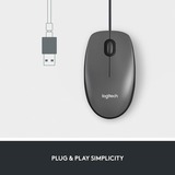 Logitech M100, Maus schwarz, kompatibel mit Windows/macOS/ChromeOS/Linux