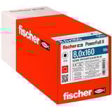 fischer Holzbauschraube PowerFull II 8,0x160 ZK TX VG 50 Stück, Vollgewinde, verzinkt