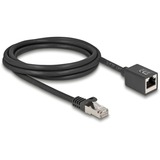 DeLOCK Netzwerk Verlängerungskabel RJ-45 Stecker > RJ-45 Buchse Cat.6a S/FTP schwarz, 2 Meter