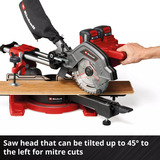 EINHELL Akku-Zug-Kapp-und Gehrungssäge TE-SM 36/8 L Li-Solo, 36Volt (2x18V) rot, ohne Akku und Ladegerät