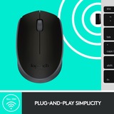 Logitech M171 Wireless, Maus schwarz/grau, 3 Tasten, für Links- und Rechtshänder, kompatibel mit PC/Mac
