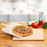 Rommelsbacher Pizzastein / Brotbackstein-Set PS 16 beige, 35 x 35cm, mit Holzschaufel