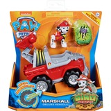 Spin Master Paw Patrol Dino Rescue Deluxe Fahrzeug Marshall, Spielfahrzeug rot/grau, Inkl. Marshall-Spielfigur und Überraschungs-Dinosaurier