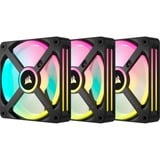 Corsair iCUE LINK QX120 RGB 120-mm-PWM-Lüfter, Gehäuselüfter schwarz, Starter-Kit, 120 mm