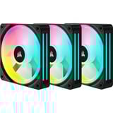 Corsair iCUE LINK QX120 RGB 120-mm-PWM-Lüfter, Gehäuselüfter schwarz, Starter-Kit, 120 mm