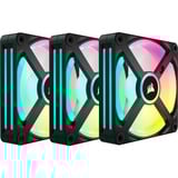 Corsair iCUE LINK QX120 RGB 120-mm-PWM-Lüfter, Gehäuselüfter schwarz, Starter-Kit, 120 mm