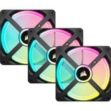 Corsair iCUE LINK QX120 RGB 120-mm-PWM-Lüfter, Gehäuselüfter schwarz, Starter-Kit, 120 mm