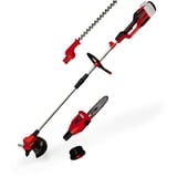 EINHELL Akku-Multifunktions-Werkzeug GE-LM 36/4in1 Li-Solo, 36Volt (2x18V), Rasentrimmer rot/schwarz, ohne Akku und Ladegerät, 4in1: Motorsense, Heckenschere, Hochentaster