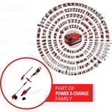 EINHELL Akku-Multifunktions-Werkzeug GE-LM 36/4in1 Li-Solo, 36Volt (2x18V), Rasentrimmer rot/schwarz, ohne Akku und Ladegerät, 4in1: Motorsense, Heckenschere, Hochentaster