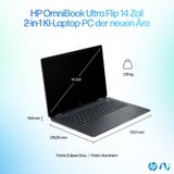 HP OmniBook Ultra Flip 14-fh0075ng, Notebook grau, Intel® Core™ Ultra 7 256V, Intel® Arc™ Graphics, 16 GB LPDDR5X, 1 TB (1 TB SSD), Windows 11 Home 64-Bit