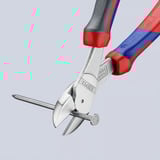 KNIPEX Kraft-Seitenschneider 74 05 200, Schneid-Zange rot/blau, Länge 200mm, mit KNIPEXtend-Schnittstellen