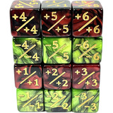 Pegasus Würfelset 2-Toned D6: Counter Dice +/-, 6 Red + 6 Green (12) 