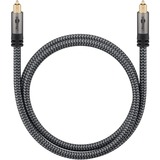 goobay Plus Toslink-Kabel schwarz/silber, 5 Meter