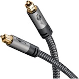 goobay Plus Toslink-Kabel schwarz/silber, 5 Meter